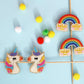 Rainbow Embroidered Hair Clips Set - Twisty Locks  - Kids Hair Accessories India