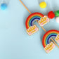 Rainbow Embroidered Hair Clips Set - Twisty Locks  - Kids Hair Accessories India