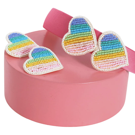 Rainbow Hearts Hairband - Twisty Locks  - Kids Hair Accessories India