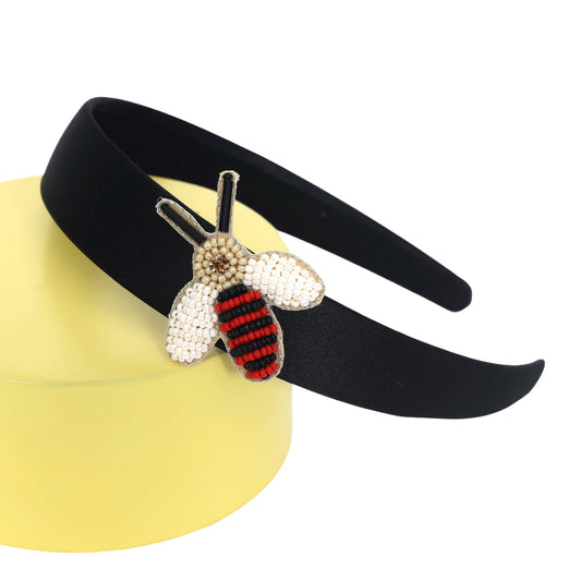 Red Bee Black Hairband - Twisty Locks  - Kids Hair Accessories India