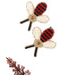 Red Bee Embroidered Hair Clips Set - Twisty Locks  - Kids and Women Hair Accessories, Fashion Clothing and Jewellery India