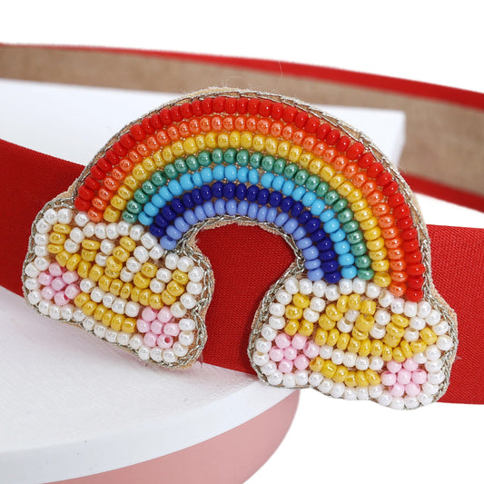 Red Rainbow Hairband - Twisty Locks  - Kids Hair Accessories India