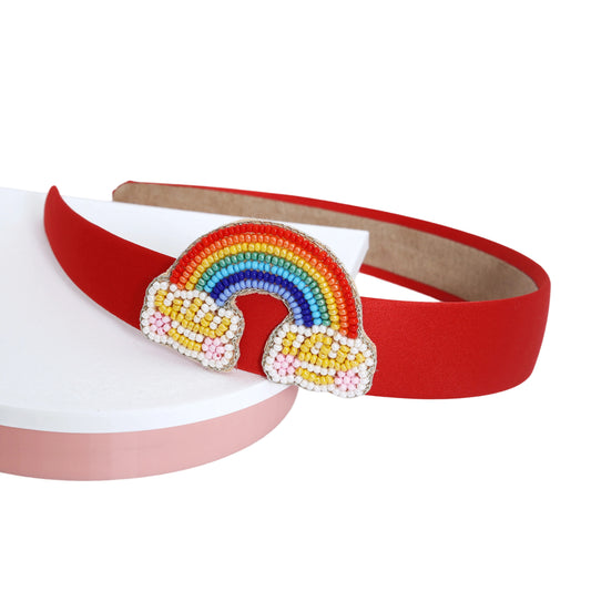 Red Rainbow Hairband - Twisty Locks  - Kids Hair Accessories India