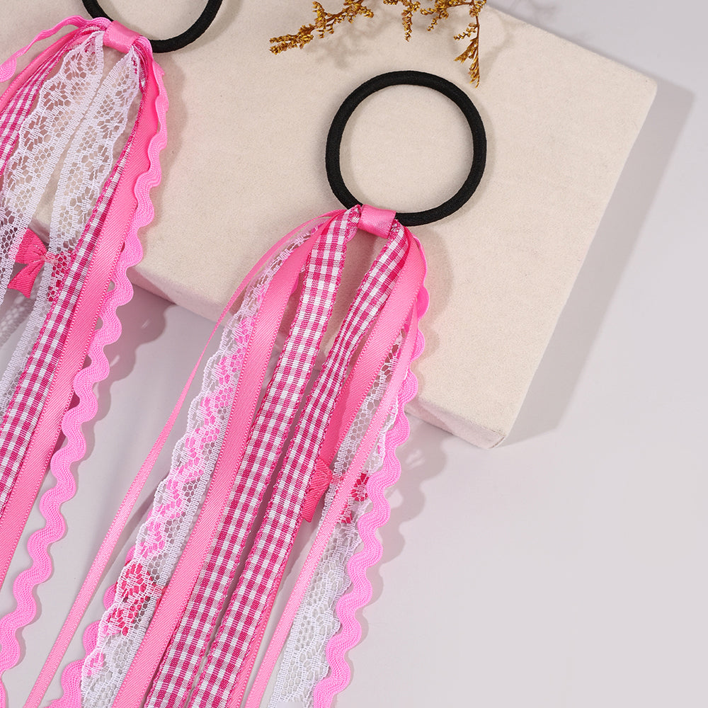 Ribbon Lace Tail Hair Ties Set of 2 - Twisty Locks  - Kids and Women Hair Accessories, Fashion Clothing and Jewellery India