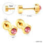 Ruby Flower 18K Gold Plated Children's Earrings - Twisty Locks  - Kids and Women Hair Accessories, Fashion Clothing and Jewellery India