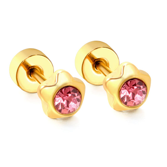 Ruby Flower 18K Gold Plated Children's Earrings - Twisty Locks  - Kids and Women Hair Accessories, Fashion Clothing and Jewellery India