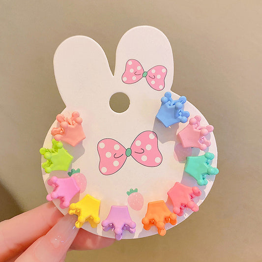Crown Pastel Mini Claw Clips - Set of 10 - Twisty Locks  - Kids and Women Hair Accessories, Fashion Clothing and Jewellery India
