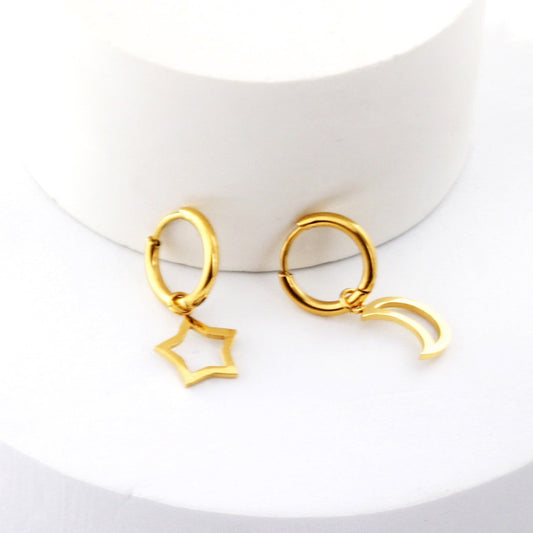 Smiley Hoops 18K Gold Plated Children's Earrings - Twisty Locks  - Kids and Women Hair Accessories, Fashion Clothing and Jewellery India