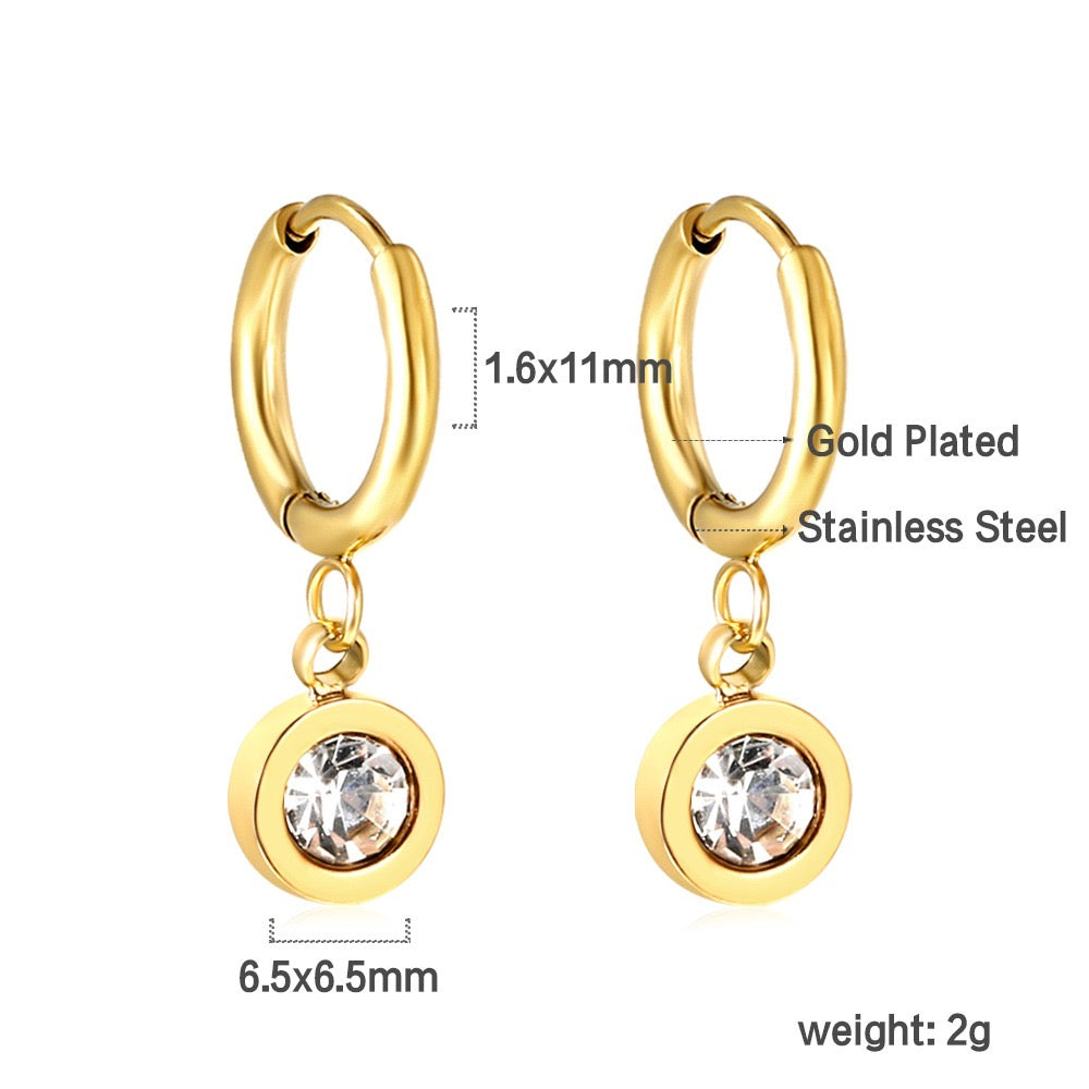 Solitaire 18K Gold Plated Children's Hoops - Twisty Locks  - Kids and Women Hair Accessories, Fashion Clothing and Jewellery India