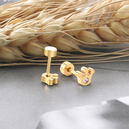 Sparkle Crown 18K Gold Plated Children's Earrings - Twisty Locks  - Kids and Women Hair Accessories, Fashion Clothing and Jewellery India