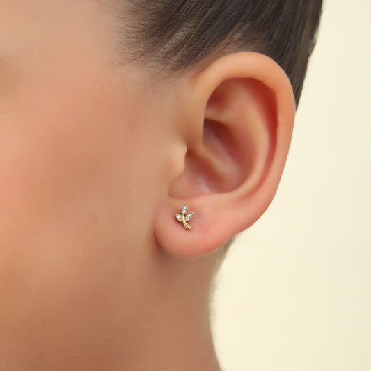 Sparkle Leaves 18K Gold Plated Children's Earrings - Twisty Locks  - Kids and Women Hair Accessories, Fashion Clothing and Jewellery India
