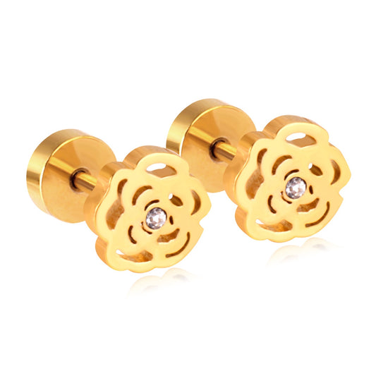 Sparkle Rose 18K Gold Plated Children's Earrings - Twisty Locks  - Kids and Women Hair Accessories, Fashion Clothing and Jewellery India
