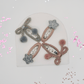 Star & Bow Tic Tac Pins – Pink Set of 2 - Twisty Locks  - Kids and Women Hair Accessories, Fashion Clothing and Jewellery India