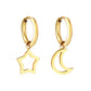 Star & Moon Hoops 18K Gold Plated Children's Earrings - Twisty Locks  - Kids and Women Hair Accessories, Fashion Clothing and Jewellery India