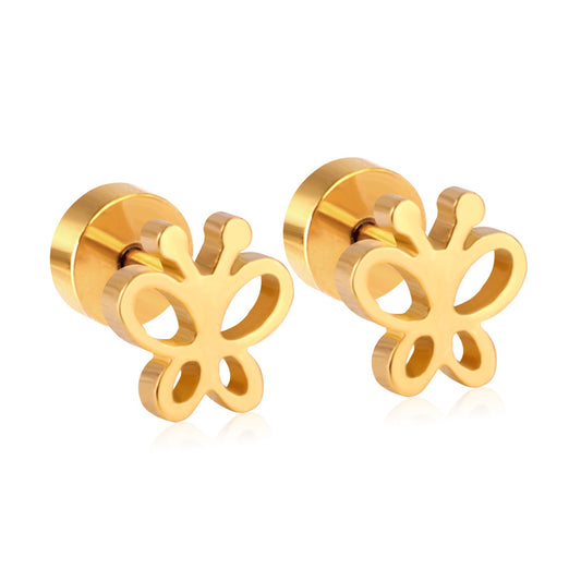Sweet Butterfly 18K Gold Plated Children's Earrings - Twisty Locks  - Kids and Women Hair Accessories, Fashion Clothing and Jewellery India
