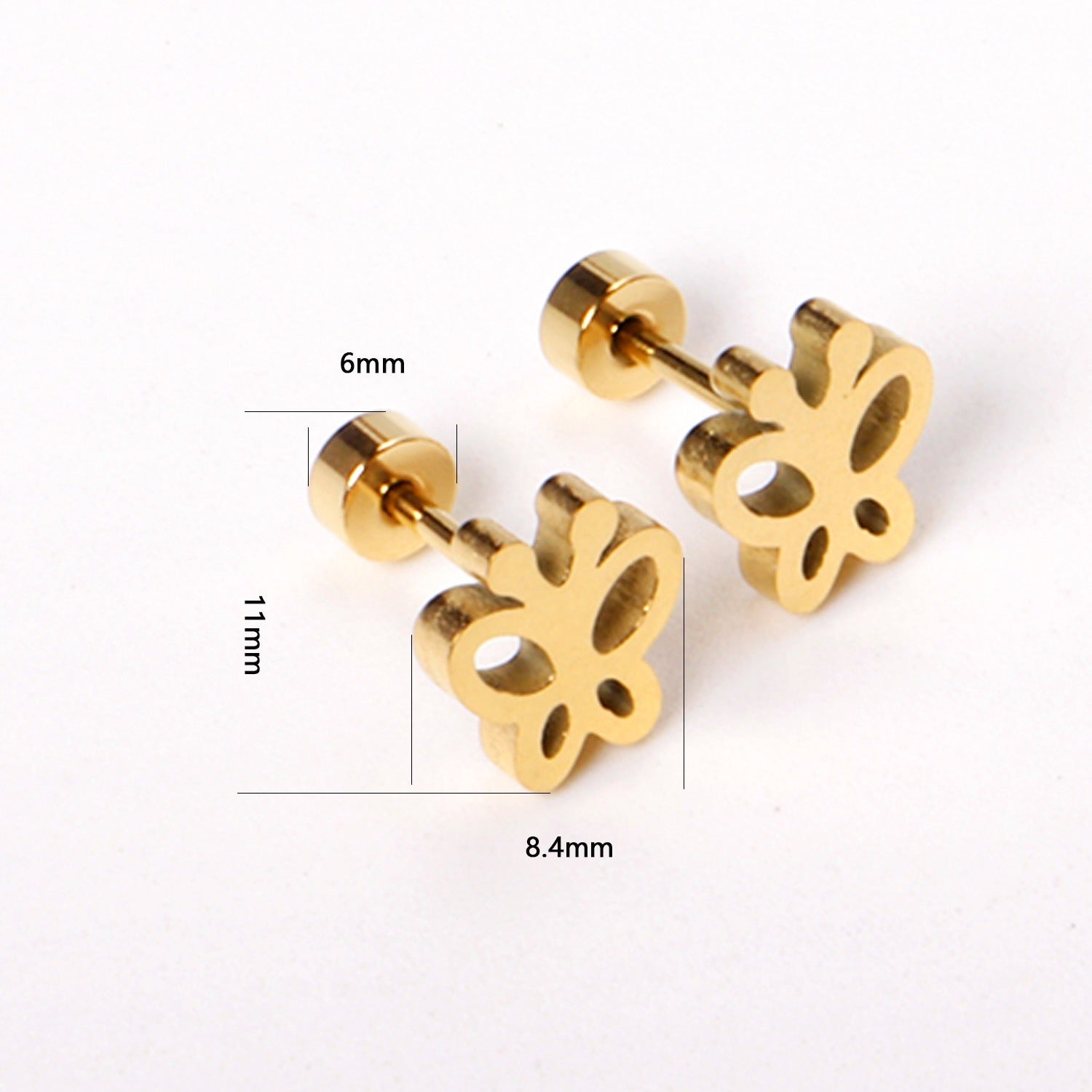 Sweet Butterfly 18K Gold Plated Children's Earrings - Twisty Locks  - Kids and Women Hair Accessories, Fashion Clothing and Jewellery India