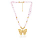 Butterfly Ribbon Bead 18K Gold Plated Necklace
