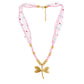 Dragonfly Ribbon Bead 18K Gold Plated Necklace