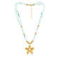 Filigree Flower Pearl Ribbon Bead 18K Gold Plated Necklace