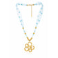 Open Flower Ribbon Bead 18K Gold Plated Necklace