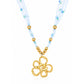 Open Flower Ribbon Bead 18K Gold Plated Necklace
