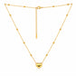Puffy Heart Satellite Chain 18K Gold Plated Necklace