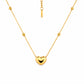 Puffy Heart Satellite Chain 18K Gold Plated Necklace