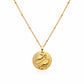 Pisces Zodiac Coin Satellite Chain 18K Gold Plated Necklace
