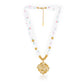 Rose Bloom Ribbon Bead 18K Gold Plated Necklace