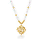 Rose Bloom Ribbon Bead 18K Gold Plated Necklace