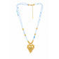 Sacred Heart Ribbon Bead 18K Gold Plated Necklace