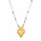Sacred Heart Ribbon Bead 18K Gold Plated Necklace