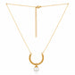 Twisted Arch Pearl Drop 18K Gold Plated Necklace