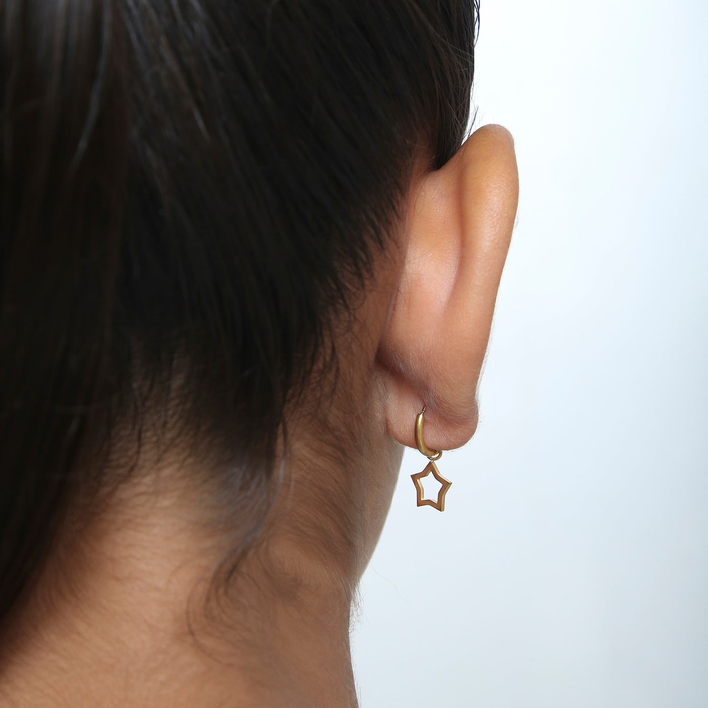 Star & Moon Hoops 18K Gold Plated Children's Earrings