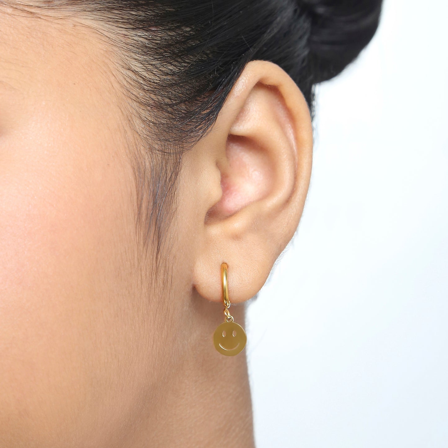 Smiley Hoops 18K Gold Plated Children's Earrings