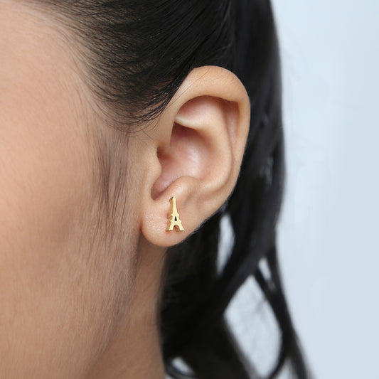 Eiffel Tower 18K Gold Plated Children's Earrings