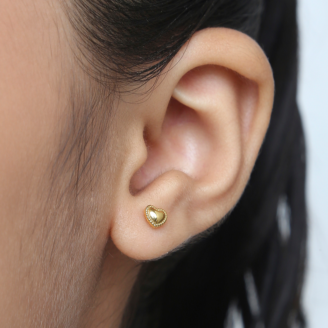 Cute Hearts 18K Gold Plated Children's Earrings