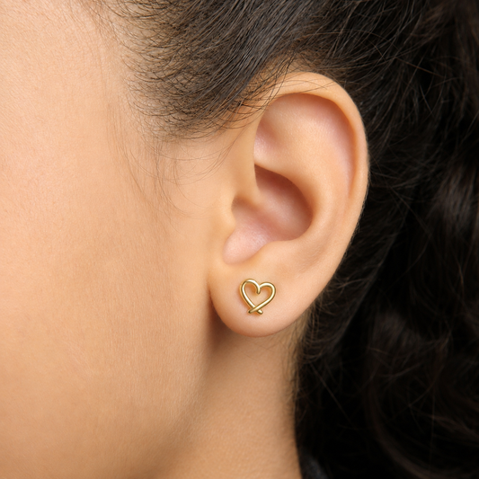 Heart Knot 18K Gold Plated Children's Earrings