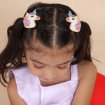 Unicorn Embroidered Hair Clips Set