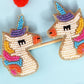 Unicorn Embroidered Hair Clips Set - Twisty Locks  - Kids and Women Hair Accessories, Fashion Clothing and Jewellery India