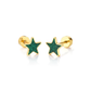 Emerald Star 18K Gold Plated Children's Earrings