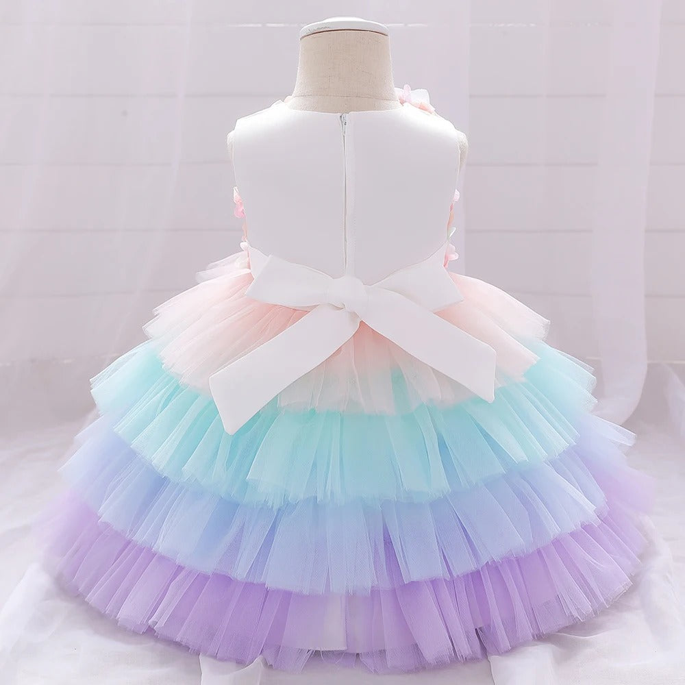 Rosie Ruffles – Rainbow Tulle Dress - Twisty Locks  - Kids and Women Hair Accessories, Fashion Clothing and Jewellery India