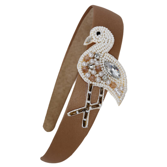 White Flamingo Hairband - Twisty Locks  - Kids Hair Accessories India
