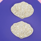 White Seashell Embroidered Hair Clips Set - Twisty Locks  - Kids and Women Hair Accessories, Fashion Clothing and Jewellery India
