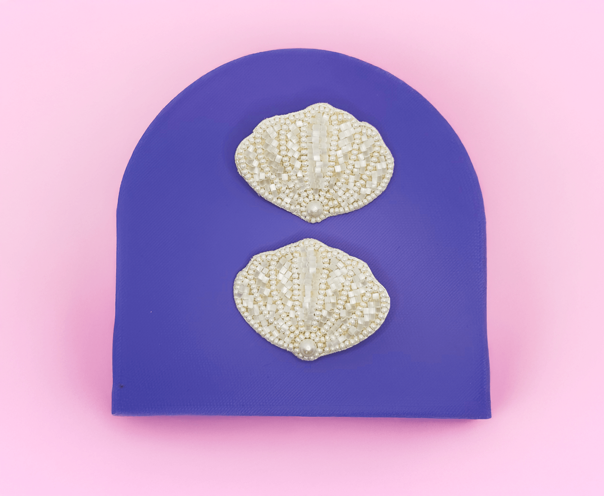 White Seashell Embroidered Hair Clips Set - Twisty Locks  - Kids and Women Hair Accessories, Fashion Clothing and Jewellery India