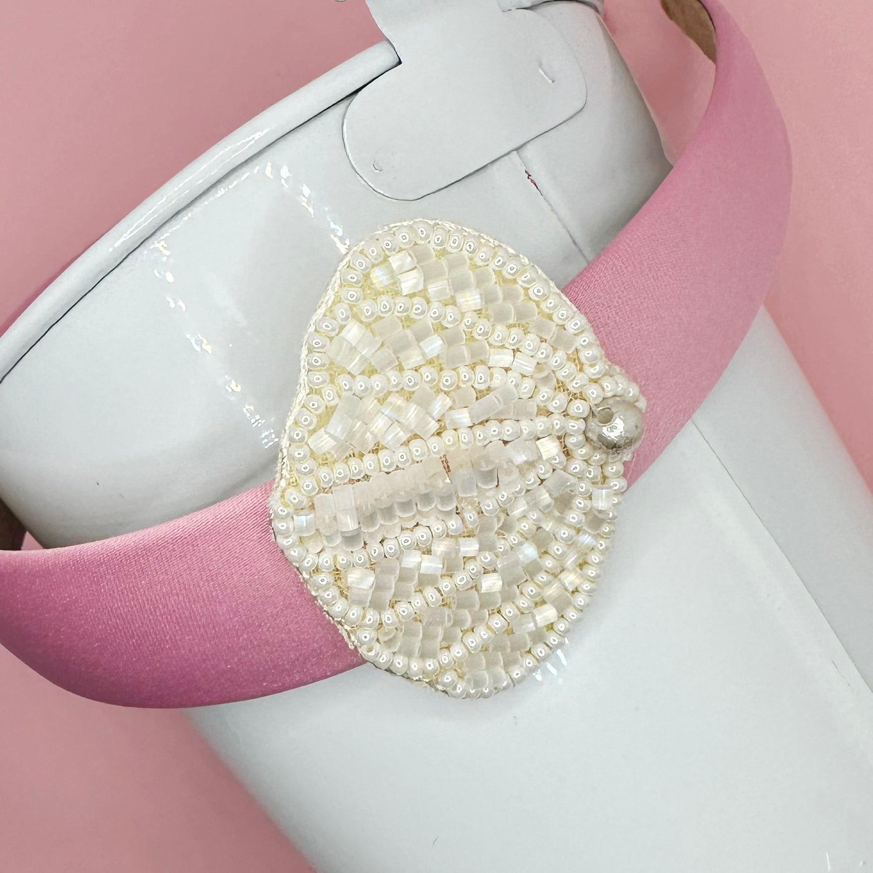 White Seashell Pink Hairband - Twisty Locks  - Kids Hair Accessories India