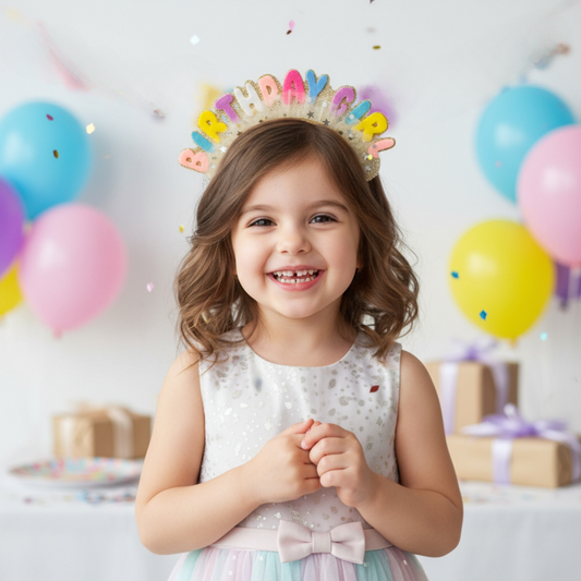 Birthday Girl Hairband - Twisty Locks  - Kids and Women Hair Accessories, Fashion Clothing and Jewellery India