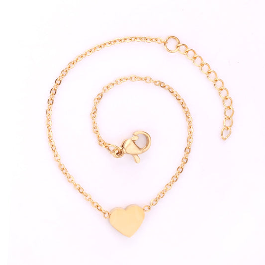 Gold Heart 18K Gold Plated Children's Bracelet