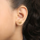 Butterfly Knot gold earrings on model – kids jewellery by Twisty Locks