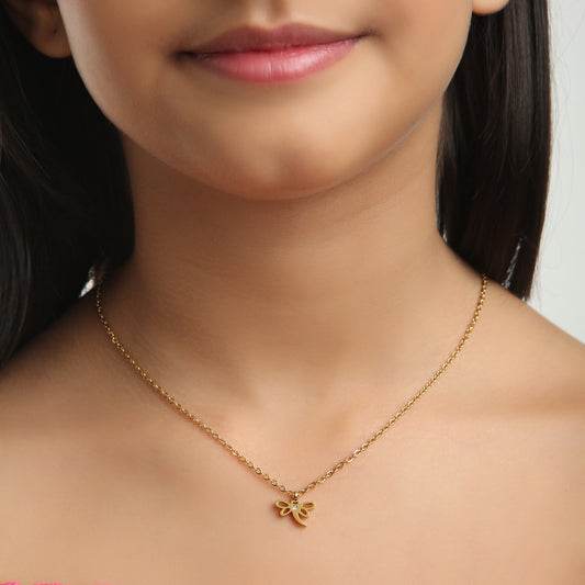 Sparkle Butterfly 18K Gold Plated Children's Necklace